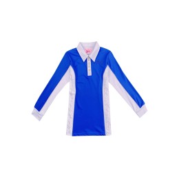 Design contrasting color collar contrasting color sleeve contrasting color shirt side custom gold snap button POLO shirt Pony Club 86% polyester 14% pull frame equestrian team uniform 6 grain design P1450 Design contrasting color collar contrasting color sleeve contrasting color shirt side custom gold snap button POLO shirt Pony Club 86% polyester 14% pull frame equestrian team uniform 6 grain design P1450